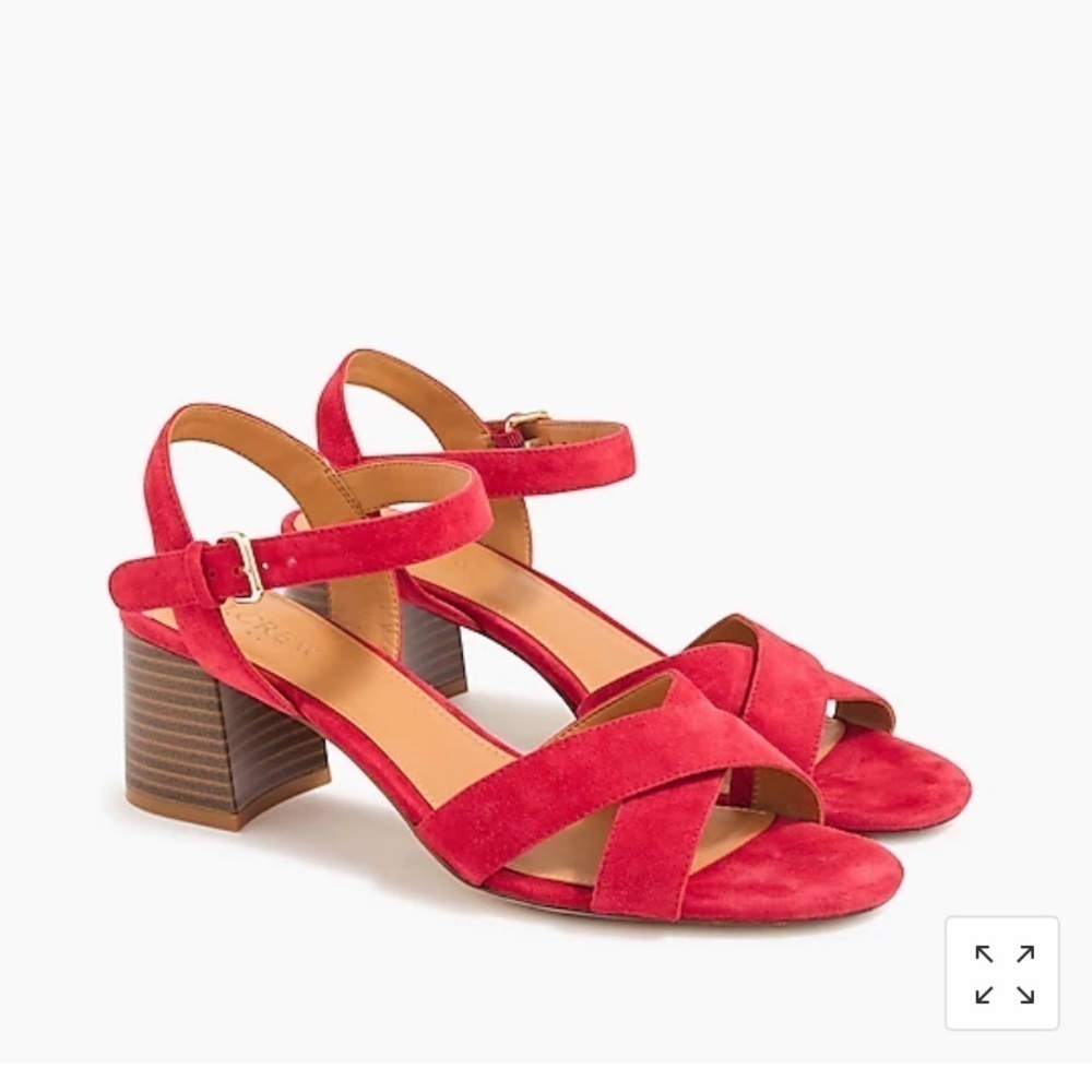 J Crew Factory Suede low block-heel sandals AK127
